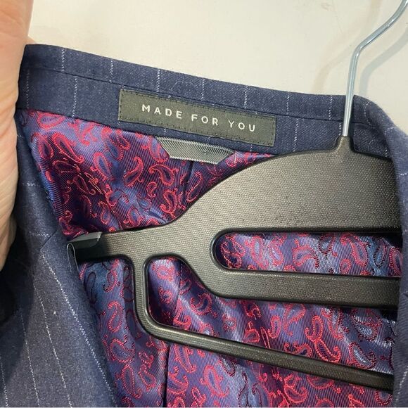 Men's Navy Pinstripe Blazer - Picture 7 of 13